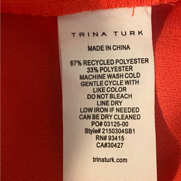 Trina Turk Dellia Dress in Poppy Size XS Shift Mini Lightweight V-Neck NWT - Picture 8 of 8